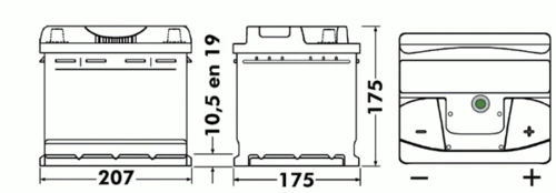 Изображение Стартерная аккумуляторная батарея EXIDE EB442 Стартерная аккумуляторная батарея EXIDE EB442