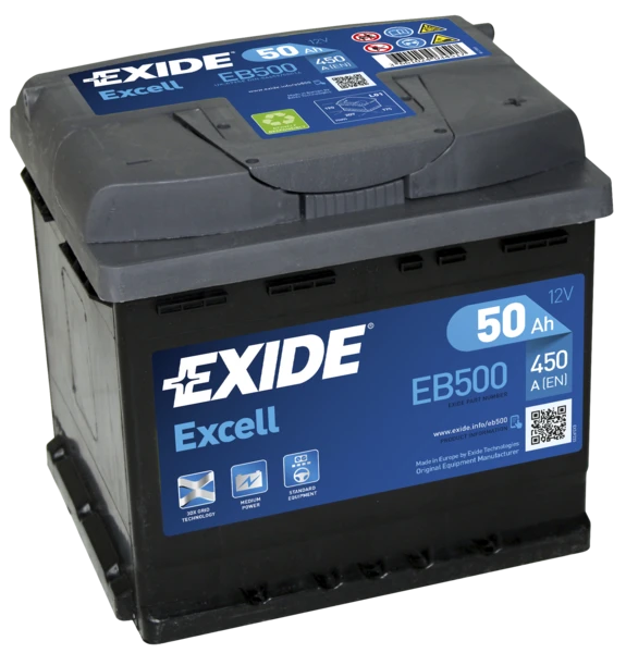 Изображение Стартерная аккумуляторная батарея EXIDE EB500 Стартерная аккумуляторная батарея EXIDE EB500