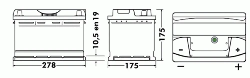 Изображение Стартерная аккумуляторная батарея EXIDE EB712 Стартерная аккумуляторная батарея EXIDE EB712