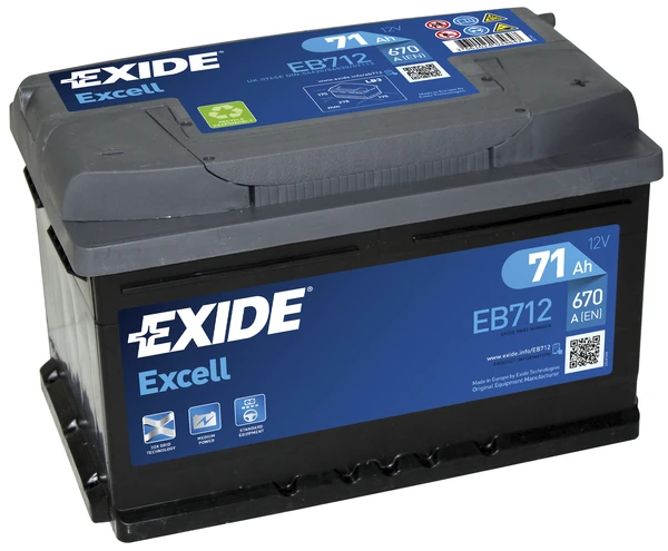 Изображение Стартерная аккумуляторная батарея EXIDE EB712 Стартерная аккумуляторная батарея EXIDE EB712