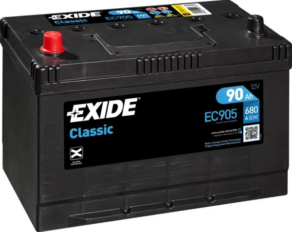 Изображение Стартерная аккумуляторная батарея EXIDE EC905 Стартерная аккумуляторная батарея EXIDE EC905