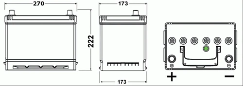 Изображение Стартерная аккумуляторная батарея EXIDE EB705 Стартерная аккумуляторная батарея EXIDE EB705