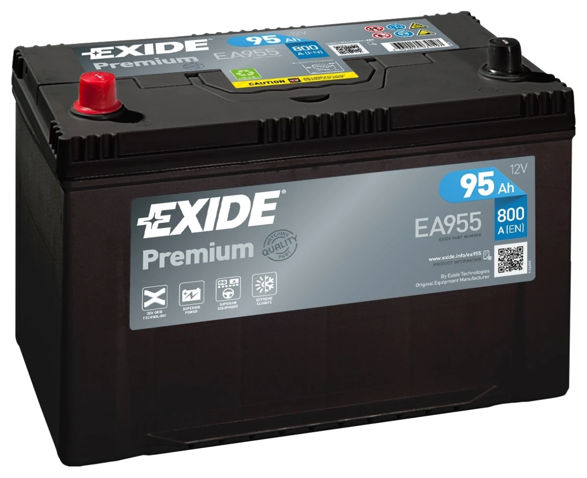 Изображение Стартерная аккумуляторная батарея EXIDE EA955 Стартерная аккумуляторная батарея EXIDE EA955