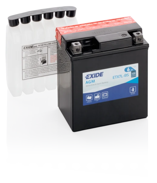 Изображение Стартерная аккумуляторная батарея EXIDE ETX7L-BS Стартерная аккумуляторная батарея EXIDE ETX7L-BS