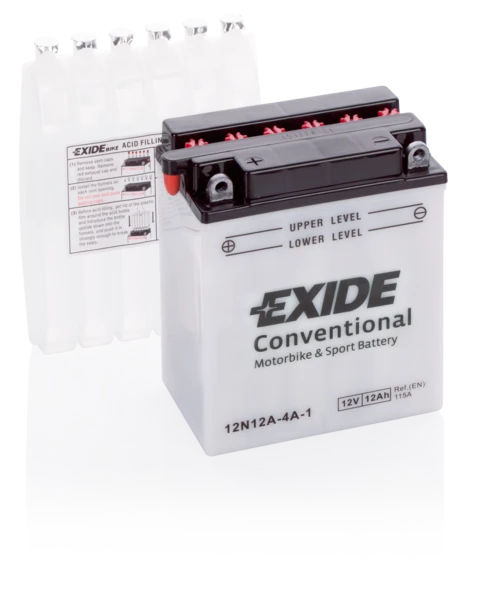 Изображение Стартерная аккумуляторная батарея EXIDE 12N12A-4A-1 Стартерная аккумуляторная батарея EXIDE 12N12A-4A-1