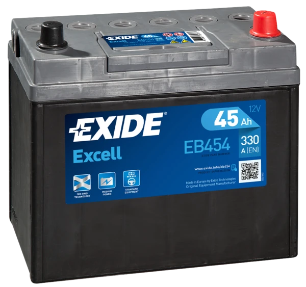 Изображение Стартерная аккумуляторная батарея EXIDE EB454 Стартерная аккумуляторная батарея EXIDE EB454
