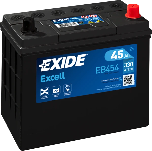 Изображение Стартерная аккумуляторная батарея EXIDE EB454 Стартерная аккумуляторная батарея EXIDE EB454