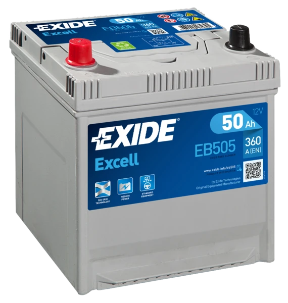 Изображение Стартерная аккумуляторная батарея EXIDE EB505 Стартерная аккумуляторная батарея EXIDE EB505