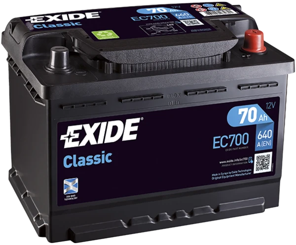 Изображение Стартерная аккумуляторная батарея EXIDE EC700 Стартерная аккумуляторная батарея EXIDE EC700