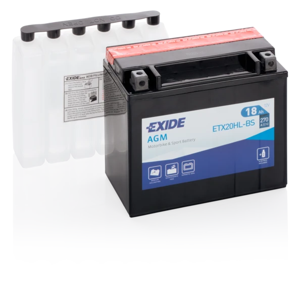 Изображение Стартерная аккумуляторная батарея EXIDE ETX20HL-BS Стартерная аккумуляторная батарея EXIDE ETX20HL-BS