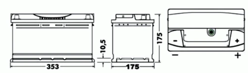 Изображение Стартерная аккумуляторная батарея EXIDE EB852 Стартерная аккумуляторная батарея EXIDE EB852