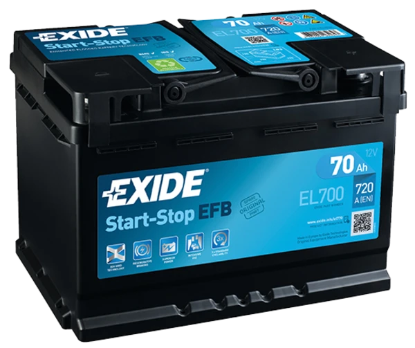 Изображение Стартерная аккумуляторная батарея EXIDE EL700 Стартерная аккумуляторная батарея EXIDE EL700