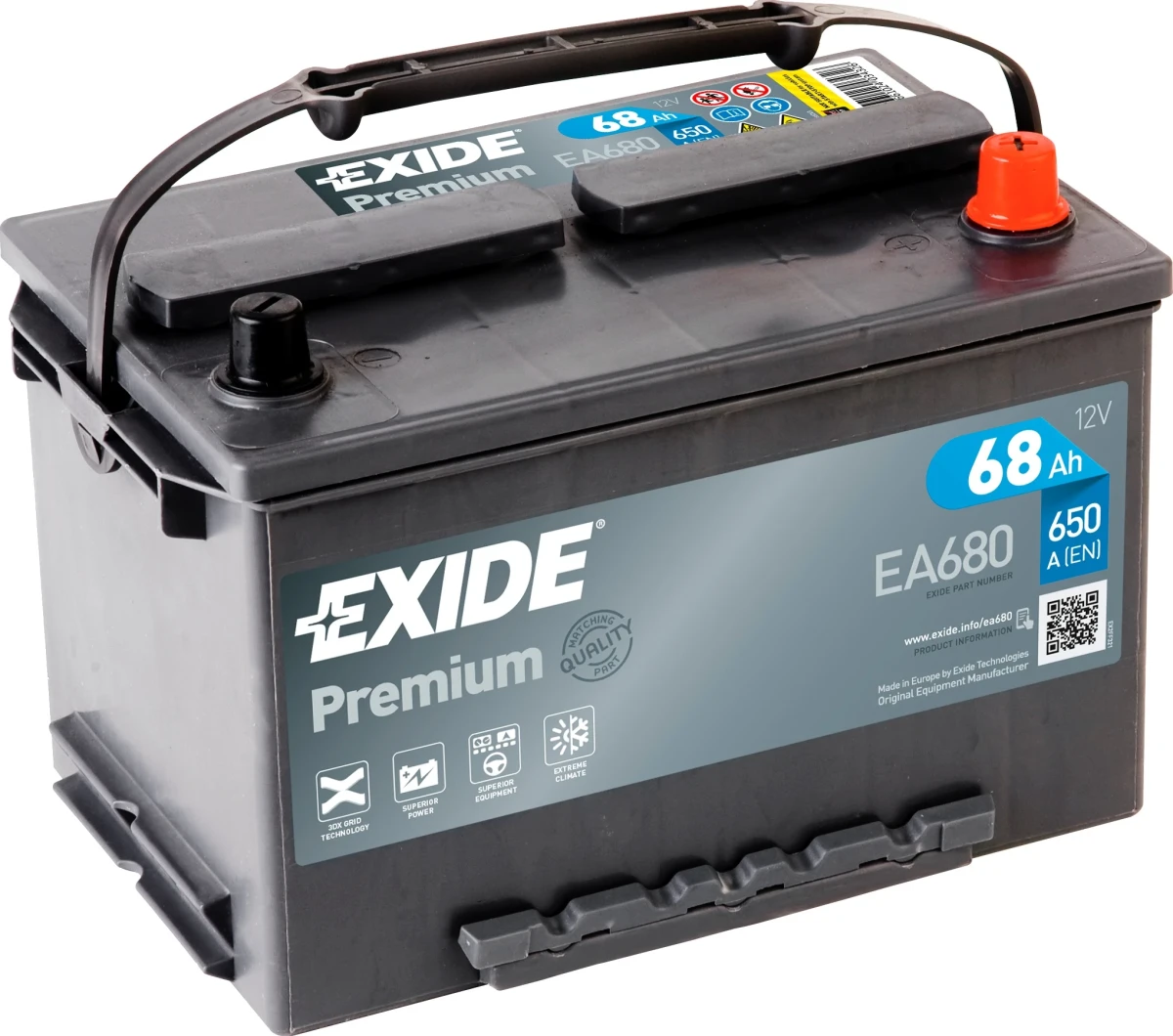 Стартерная аккумуляторная батарея EXIDE EA680