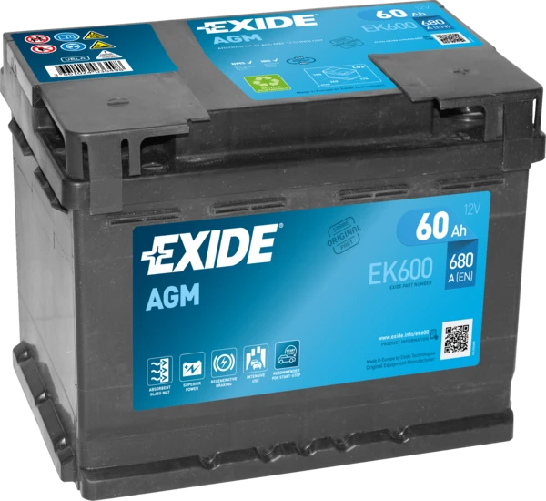 Изображение Стартерная аккумуляторная батарея EXIDE EK600 Стартерная аккумуляторная батарея EXIDE EK600