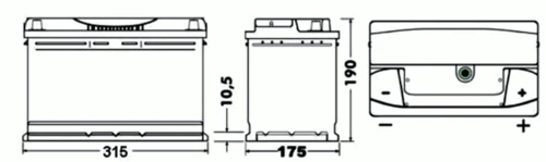 Изображение Стартерная аккумуляторная батарея EXIDE EB800 Стартерная аккумуляторная батарея EXIDE EB800