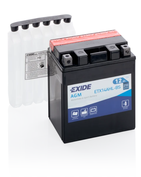 Изображение Стартерная аккумуляторная батарея EXIDE ETX14AHL-BS Стартерная аккумуляторная батарея EXIDE ETX14AHL-BS