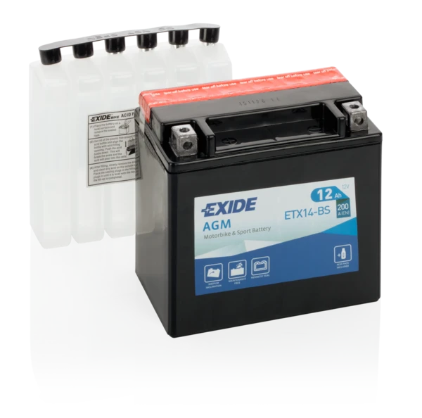 Изображение Стартерная аккумуляторная батарея EXIDE ETX14-BS Стартерная аккумуляторная батарея EXIDE ETX14-BS