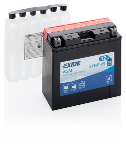 Изображение Стартерная аккумуляторная батарея EXIDE ET14B-BS Стартерная аккумуляторная батарея EXIDE ET14B-BS