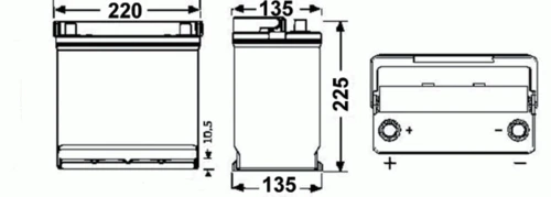 Стартерная аккумуляторная батарея EXIDE EB451