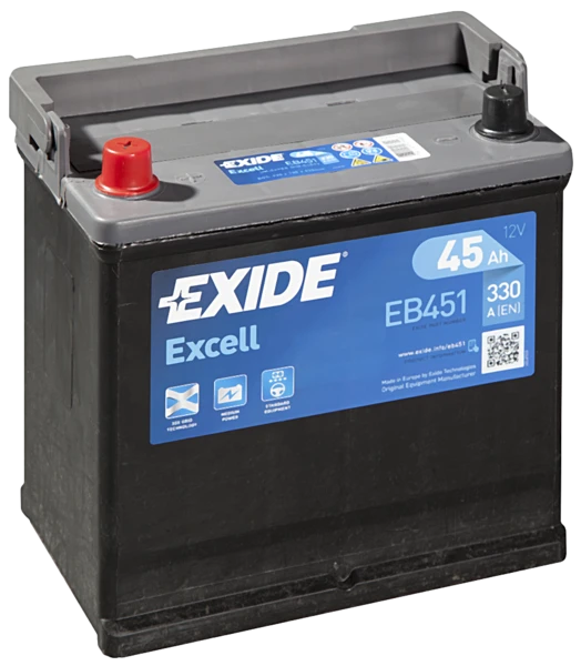 Изображение Стартерная аккумуляторная батарея EXIDE EB451 Стартерная аккумуляторная батарея EXIDE EB451