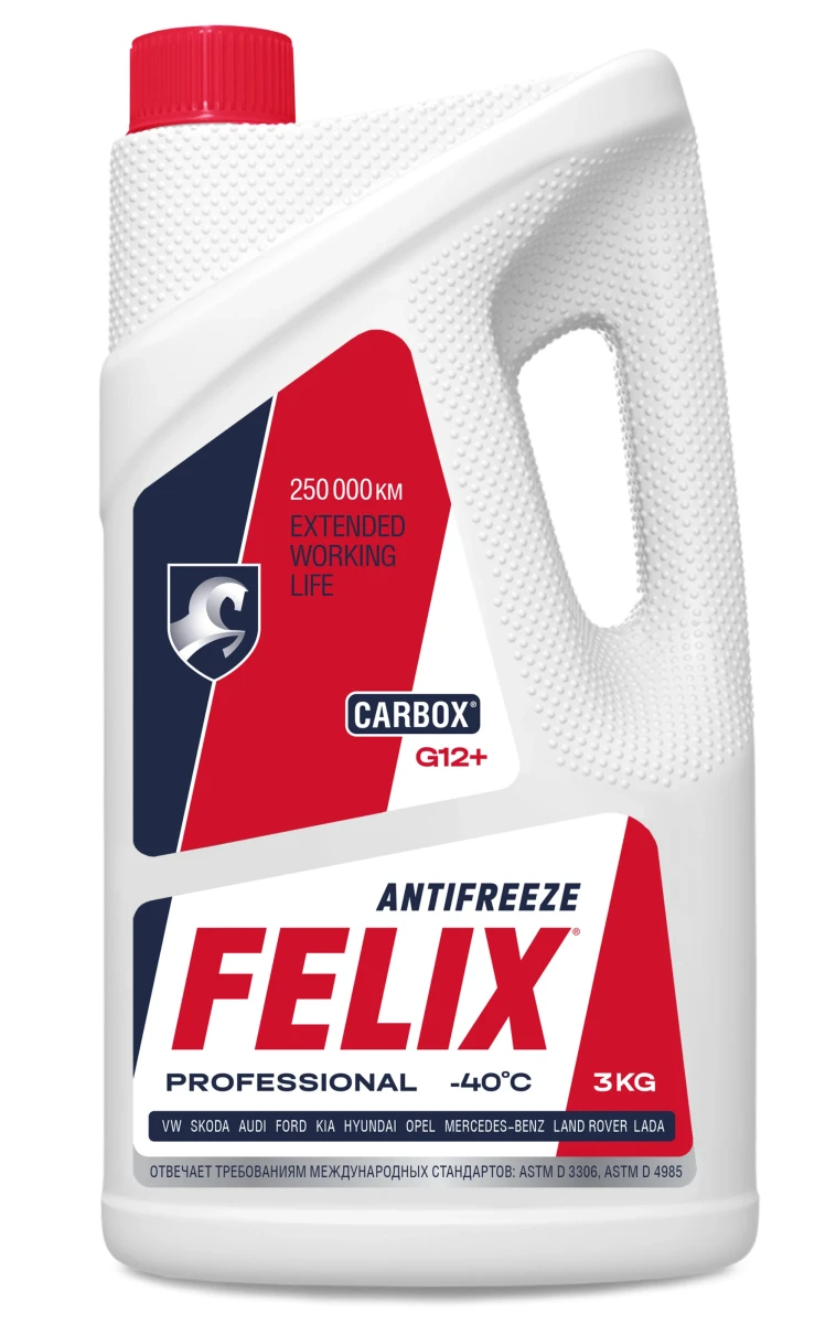 Изображение Антифриз G12+ красный Carbox 3 кг FELIX 430206326 Антифриз G12+ красный Carbox 3 кг FELIX 430206326