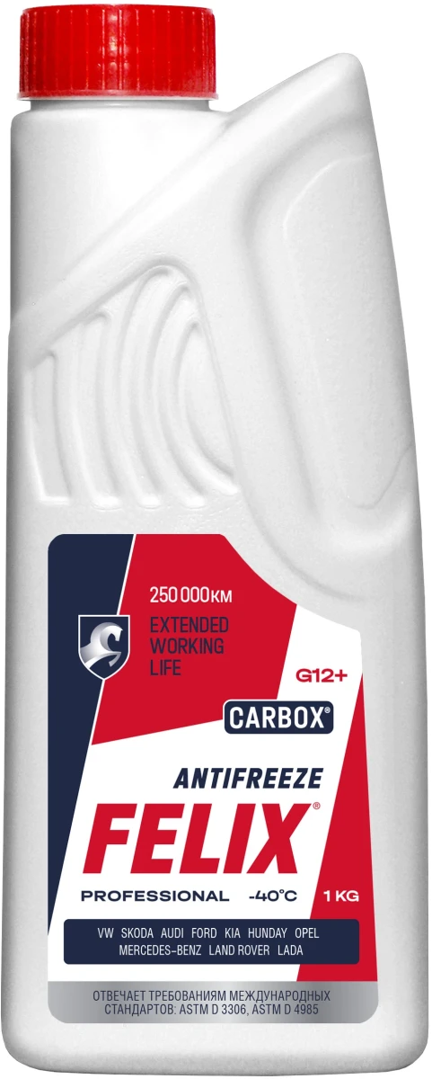 Изображение Антифриз G12+ красный Carbox 1 кг FELIX 430206032 Антифриз G12+ красный Carbox 1 кг FELIX 430206032