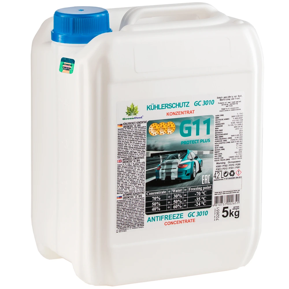 Изображение Антифриз G11 синий GС3010 5 кг GreenCool 702651 Антифриз G11 синий GС3010 5 кг GreenCool 702651