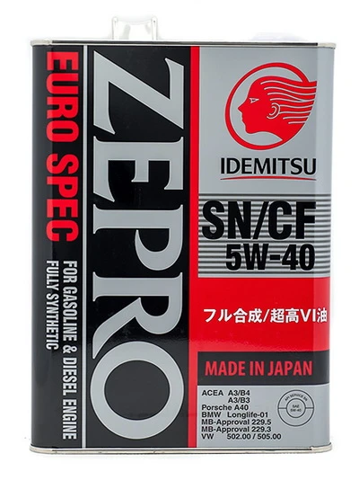 Изображение Масло моторное IDEMITSU ZEPRO EURO SPEC 5W-40 4л 1849-004 Масло моторное IDEMITSU ZEPRO EURO SPEC 5W-40 4л 1849-004