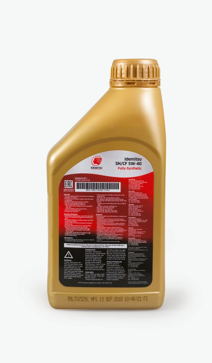 Изображение Масло моторное IDEMITSU 5W-40 1л 30015046-724 Масло моторное IDEMITSU 5W-40 1л 30015046-724