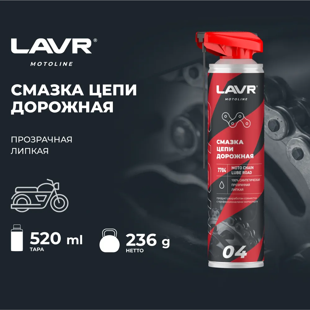 Изображение Смазка LAVR для цепей 0.34кг LN7704 Смазка LAVR для цепей 0.34кг LN7704