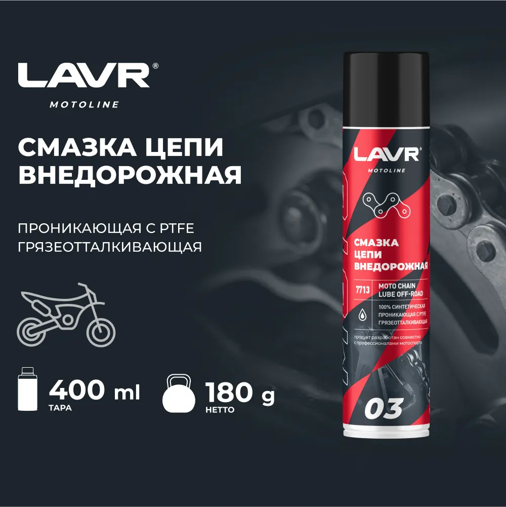 Изображение Смазка LAVR для цепей 0.25кг LN7713 Смазка LAVR для цепей 0.25кг LN7713