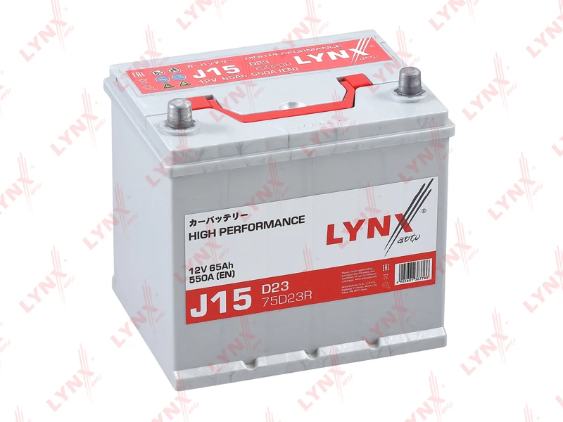 Аккумулятор 65 ач 550 а 225x232x173 мм LYNXAUTO J15