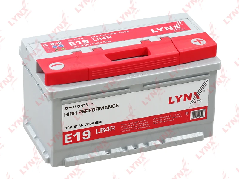 Стартерная аккумуляторная батарея LYNXAUTO E19