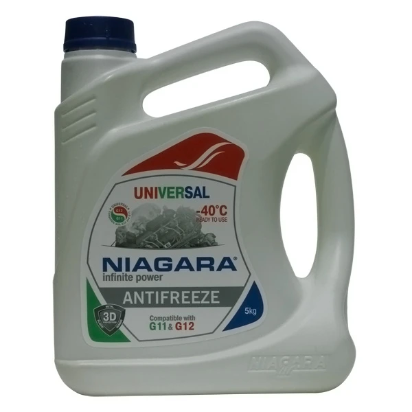 NIAGARA 227018 (5KG) антифриз 5kg, универсальный (бесцветный) совместим с G11/G12 готовый -40°C NIAGARA 227018