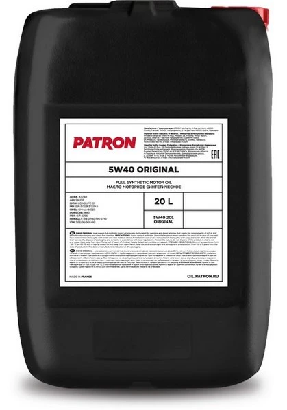 Масло моторное PATRON 5W-40 20л 5W40 20L ORIGINAL