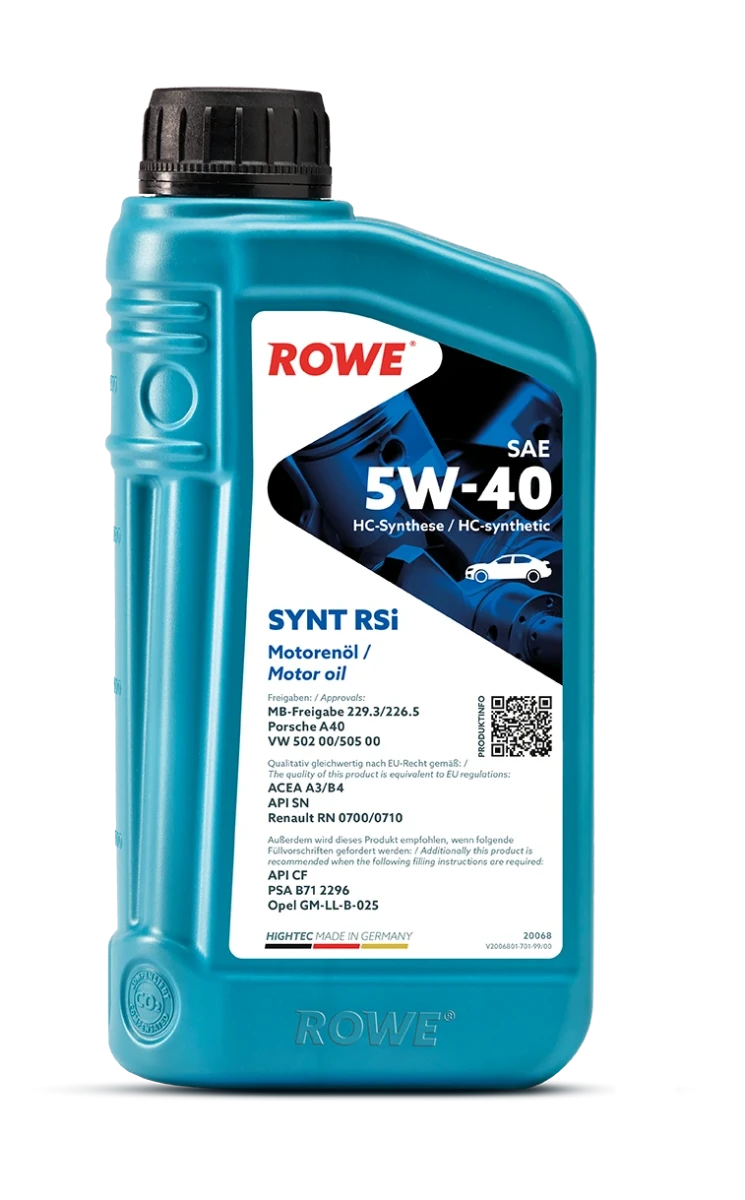 Изображение Масло моторное ROWE 5W-40 1л 20068-0010-99 Масло моторное ROWE 5W-40 1л 20068-0010-99