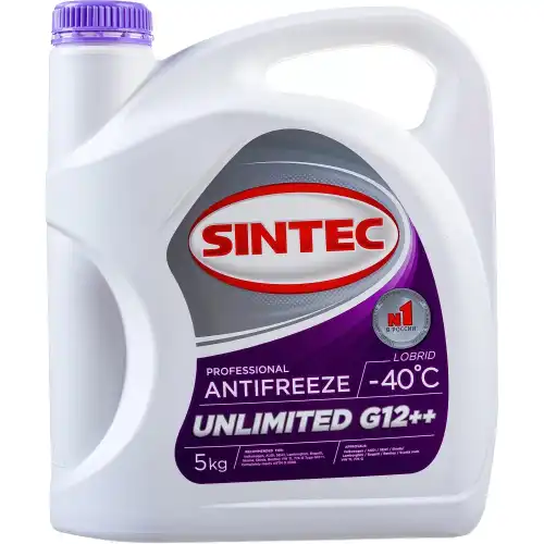 Изображение Антифриз G12++ фиолетовый Unlimited 5 кг SINTEC 803584 Антифриз G12++ фиолетовый Unlimited 5 кг SINTEC 803584