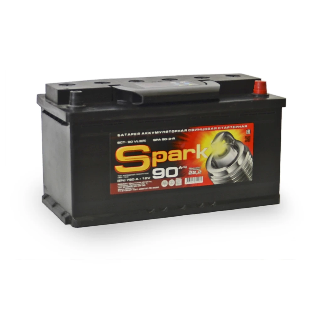 Аккумулятор 90 ач 750 а 353x175x190 мм 0 (-+) обратная SPARK SPA 90-3-R