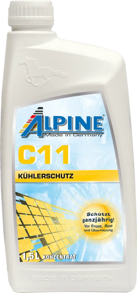 Kuhlerfrostschutz antifreeze gelb (g11) 1.5l astm d 3306, sae j 1034, afnor r-15-601, bs 6580 ALPINE OIL 0101141