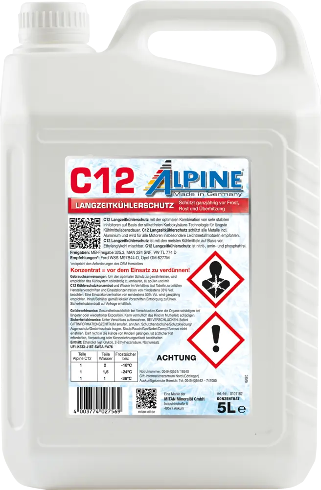 Антифриз красный концентрат g12 5 л ALPINE OIL 0101182