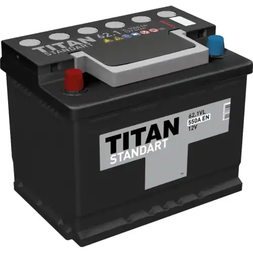 Аккумулятор 62 ач 242x175x190 мм 1 (+-) прямая TITAN 4607008882209