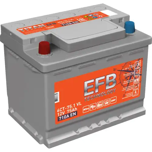 Аккумулятор 75 ач TITAN 4607008886832