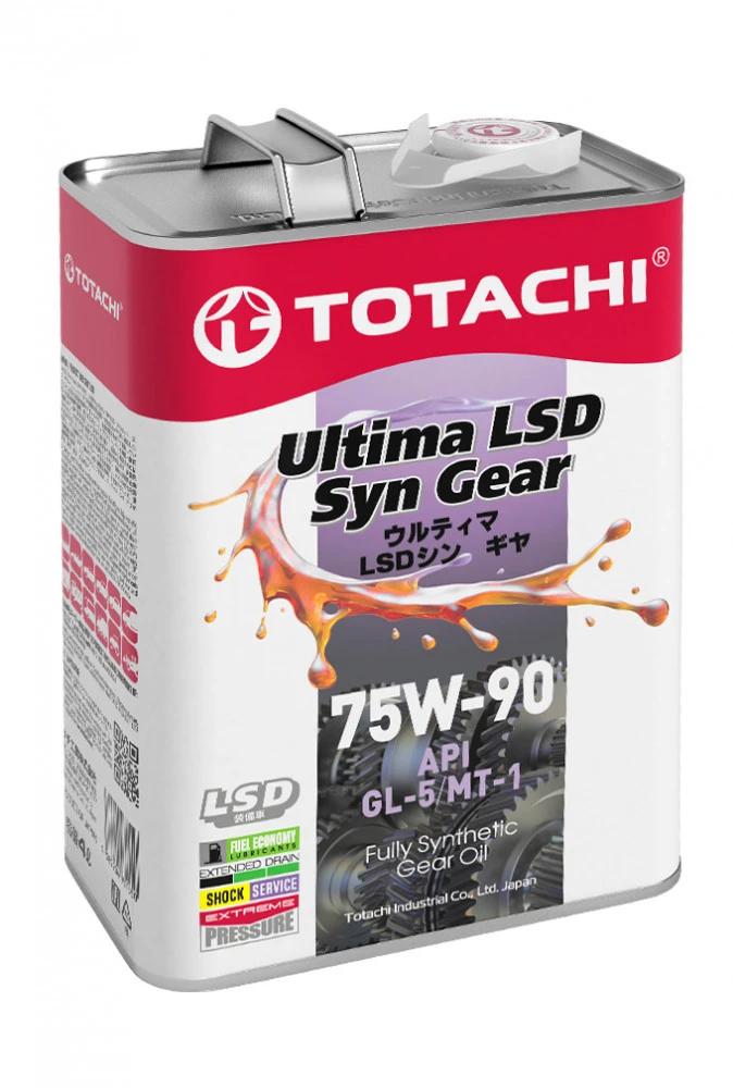 Трансмиссионное масло TOTACHI ULTIMA LSD SYN GEAR 75W-90 4л G3304