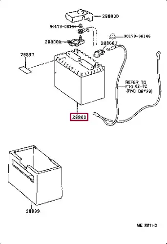Аккумулятор 28800yzzzl TOYOTA 28800YZZZL