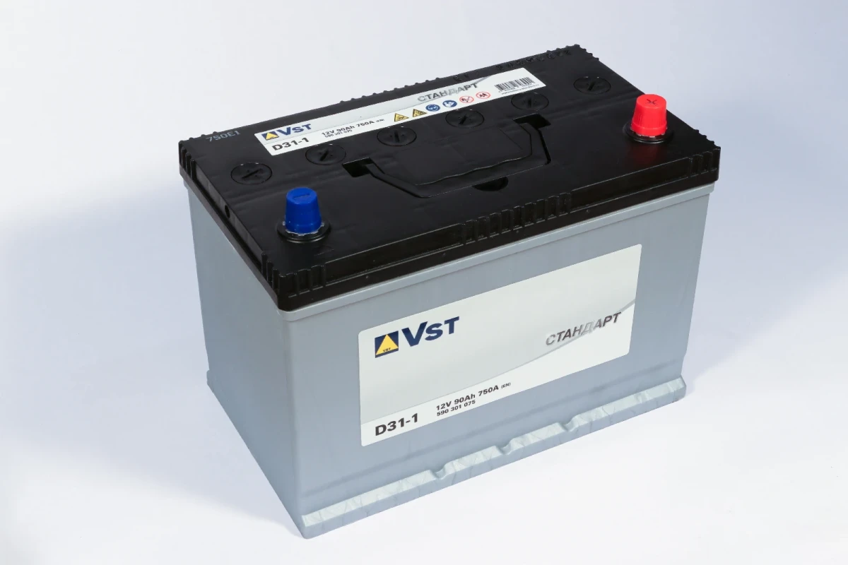 Изображение Аккумулятор 90 ач 750 а 305x171x222 мм 0 (-+) обратная VST 590301075 Аккумулятор 90 ач 750 а 305x171x222 мм 0 (-+) обратная VST 590301075