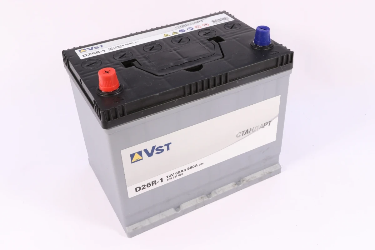 Изображение Аккумулятор 68 ач 580 а 258x174.5x223 мм 1 (+-) прямая VST 568311058 Аккумулятор 68 ач 580 а 258x174.5x223 мм 1 (+-) прямая VST 568311058