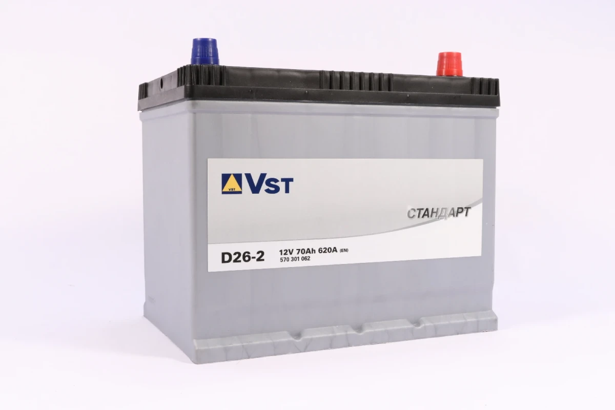 Аккумулятор 70 ач 620 а 258x174.5x223 мм 0 (-+) обратная VST 570301062