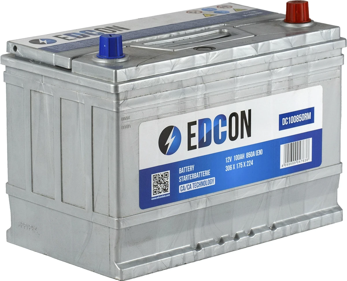 Аккумулятор 100 ач 850 а 306x175x224 мм 0 (-+) обратная EDCON DC100850RM