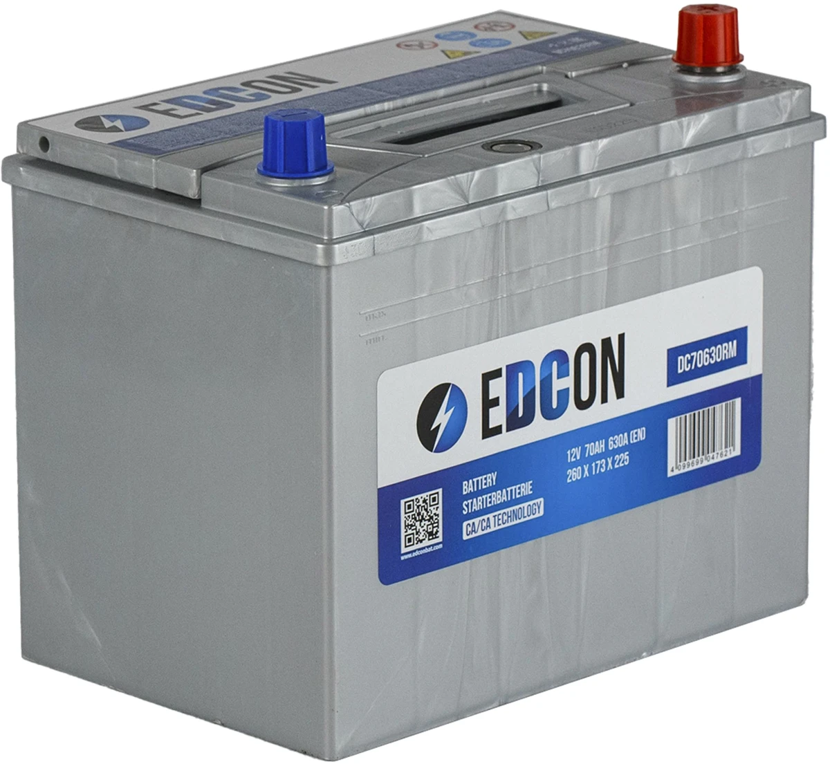 Аккумулятор 70 ач 630 а 260х173х225 мм 0 (-+) обратная EDCON DC70630RM