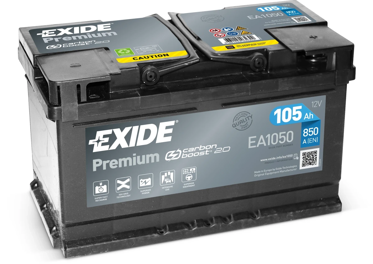 Изображение Стартерная аккумуляторная батарея EXIDE EA1050 Стартерная аккумуляторная батарея EXIDE EA1050